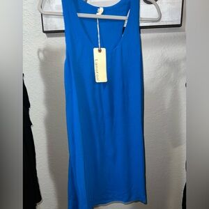Lanston Blue Sleeveless Dress with cut outs, size small.